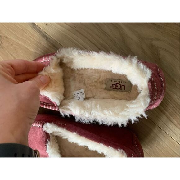 UGG‎ Australia Womens Ansley Suede Mocassin Slippers Fuchsia Pink - Picture 8 of 9